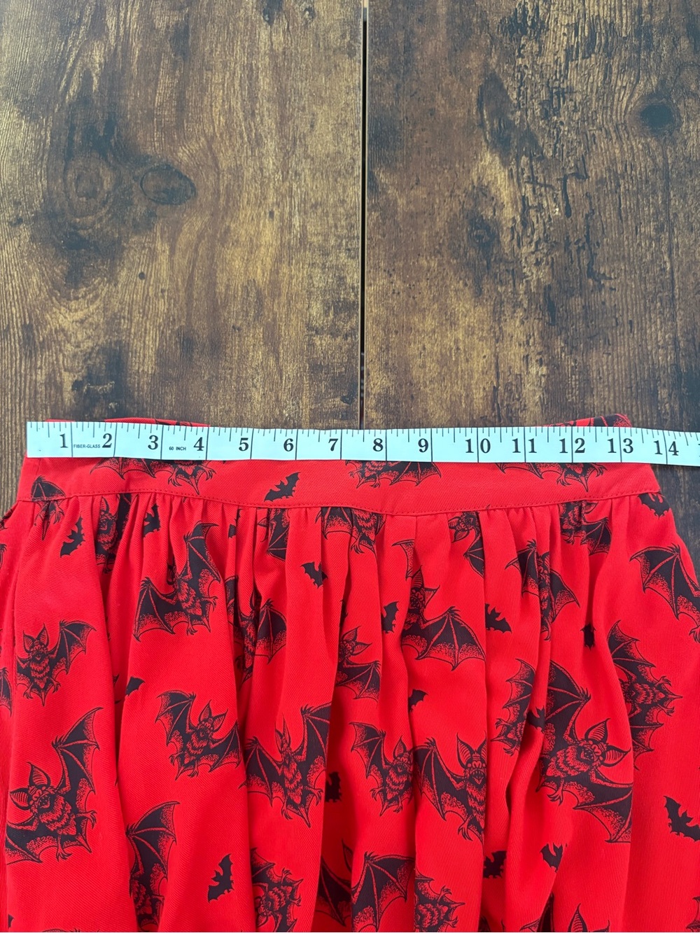 Sourpuss Bat Attack Red Blk Skater Skirt Halloween Horror Rockabilly Spooky Goth - Picture 5 of 8